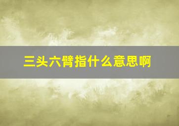 三头六臂指什么意思啊