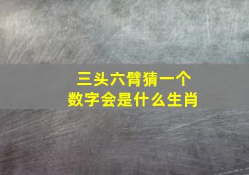 三头六臂猜一个数字会是什么生肖