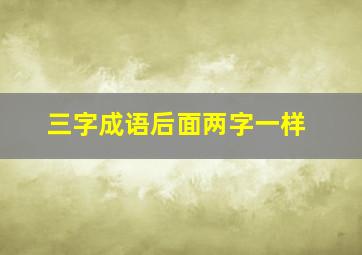 三字成语后面两字一样