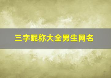 三字昵称大全男生网名