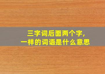 三字词后面两个字,一样的词语是什么意思