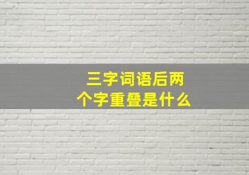 三字词语后两个字重叠是什么