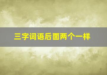 三字词语后面两个一样