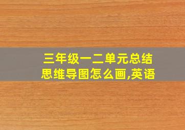 三年级一二单元总结思维导图怎么画,英语