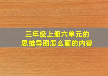 三年级上册六单元的思维导图怎么画的内容