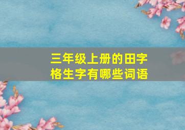 三年级上册的田字格生字有哪些词语