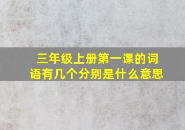 三年级上册第一课的词语有几个分别是什么意思