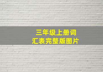 三年级上册词汇表完整版图片