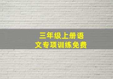 三年级上册语文专项训练免费