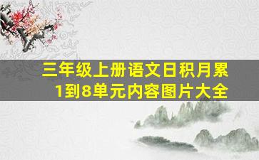 三年级上册语文日积月累1到8单元内容图片大全