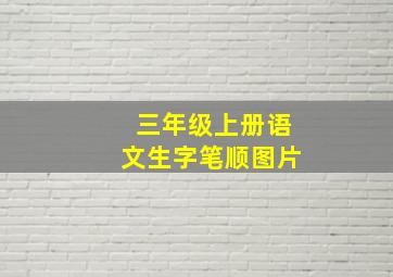 三年级上册语文生字笔顺图片