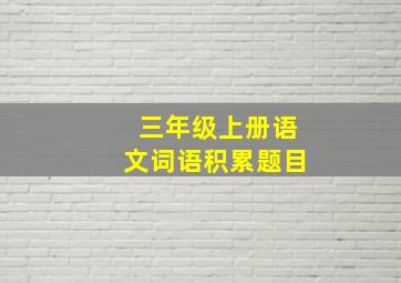 三年级上册语文词语积累题目