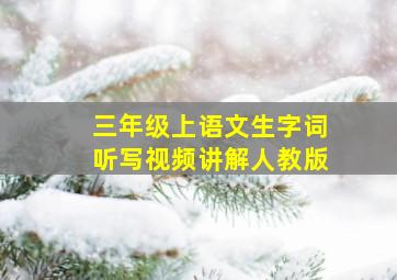 三年级上语文生字词听写视频讲解人教版