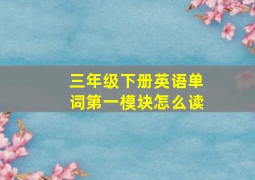 三年级下册英语单词第一模块怎么读