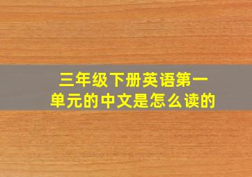 三年级下册英语第一单元的中文是怎么读的