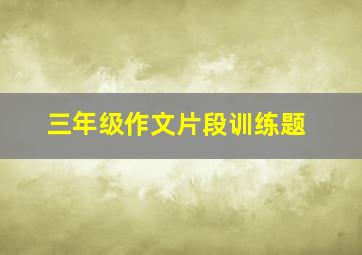 三年级作文片段训练题