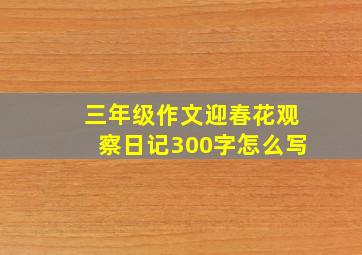 三年级作文迎春花观察日记300字怎么写