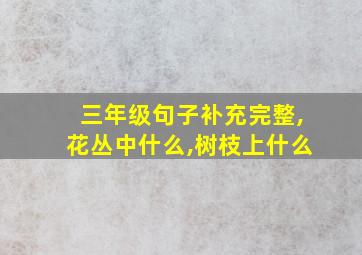 三年级句子补充完整,花丛中什么,树枝上什么