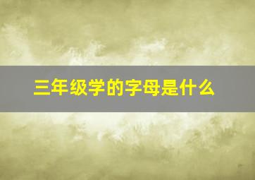 三年级学的字母是什么