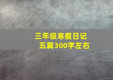 三年级寒假日记五篇300字左右