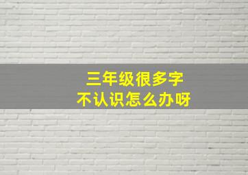 三年级很多字不认识怎么办呀