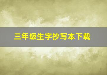 三年级生字抄写本下载