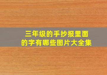 三年级的手抄报里面的字有哪些图片大全集