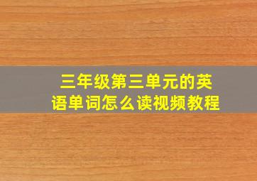 三年级第三单元的英语单词怎么读视频教程