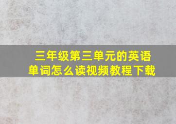 三年级第三单元的英语单词怎么读视频教程下载