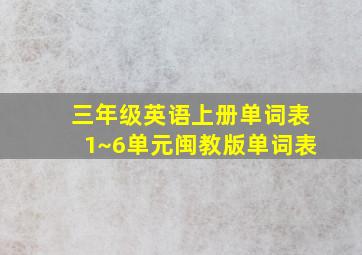 三年级英语上册单词表1~6单元闽教版单词表