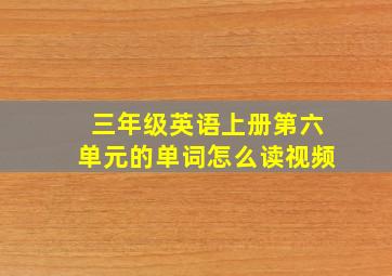 三年级英语上册第六单元的单词怎么读视频