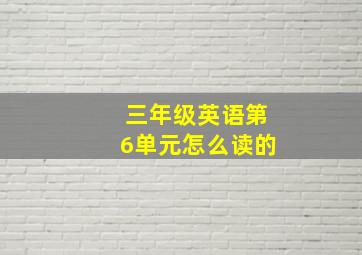 三年级英语第6单元怎么读的