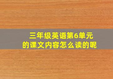 三年级英语第6单元的课文内容怎么读的呢