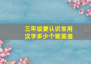 三年级要认识常用汉字多少个呢英语