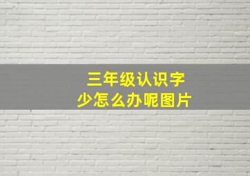 三年级认识字少怎么办呢图片