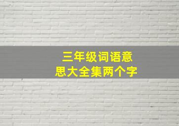 三年级词语意思大全集两个字