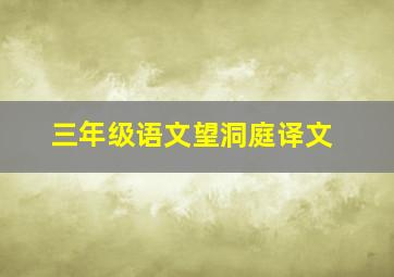 三年级语文望洞庭译文