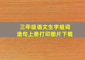 三年级语文生字组词造句上册打印图片下载