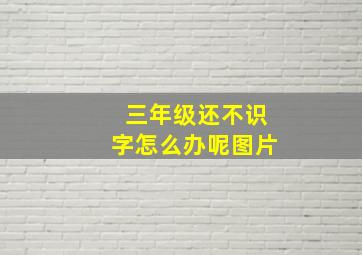 三年级还不识字怎么办呢图片