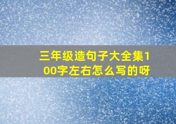 三年级造句子大全集100字左右怎么写的呀