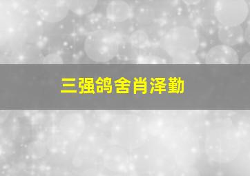 三强鸽舍肖泽勤