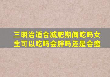 三明治适合减肥期间吃吗女生可以吃吗会胖吗还是会瘦