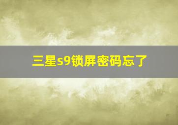 三星s9锁屏密码忘了