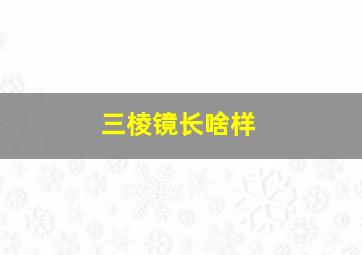 三棱镜长啥样