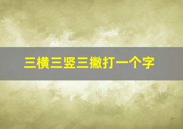 三横三竖三撇打一个字