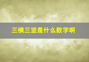 三横三竖是什么数字啊