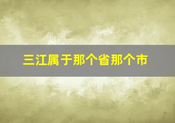 三江属于那个省那个市