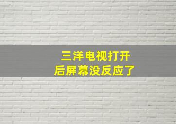 三洋电视打开后屏幕没反应了