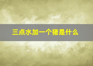 三点水加一个猪是什么