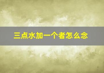 三点水加一个者怎么念